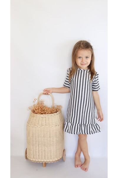 le petit sole Striped Dress for Girls