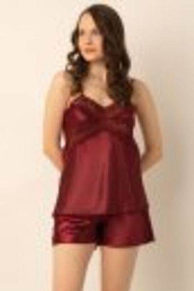 Doremi Adjustable Strap Lace Satin Shorts Set