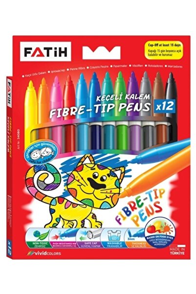 Fatih Keçeli Boya Kalemi 12 Renk Kutulu