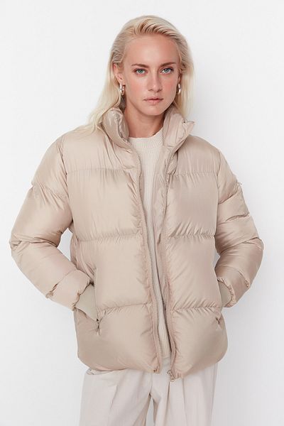 Trendyol Collection Palton gonflabil cu guler supradimensionat din nurcă TWOAW23MO00248