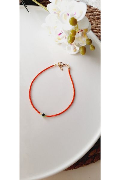 Jerberaa takı Orange and White Anklet