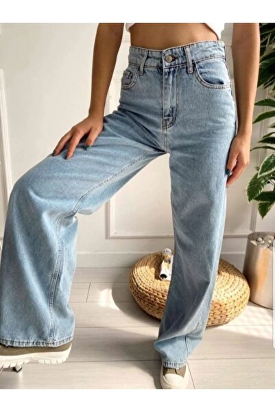 SANTA BELLA Sementa X 90's Blue Snow Wash Loose Palazzo Wideleg Jean Power Li...