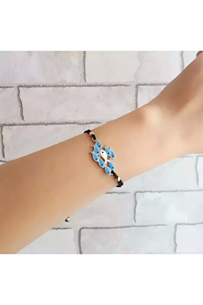 My secret Mavi Beyaz Balık Tasarım Asansörlü Bileklik