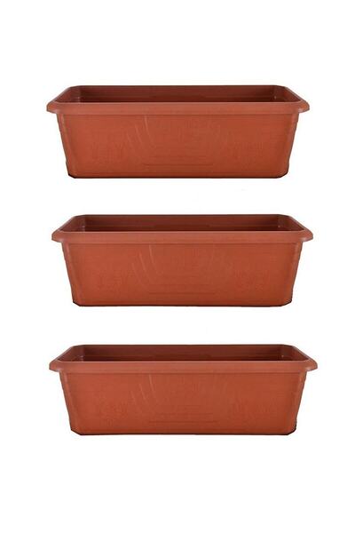 bimbambom Dış Mekan Saksı Renkli Sebze Saksısı 3 Adet 30 lt Kahverengi Derin ...