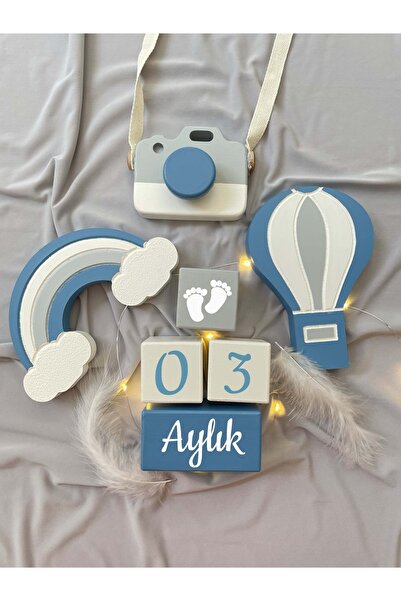 BİANNE ATÖLYESİ Grimavi Üç Objeli Bebek Anı Küp Seti Fotoğraf Çekim Ve Dekor Için Türkçe