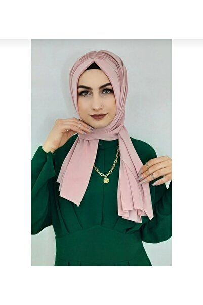 Ayselcehobi Kadın Tesettür Büzgülü Hazır Şal Pudra