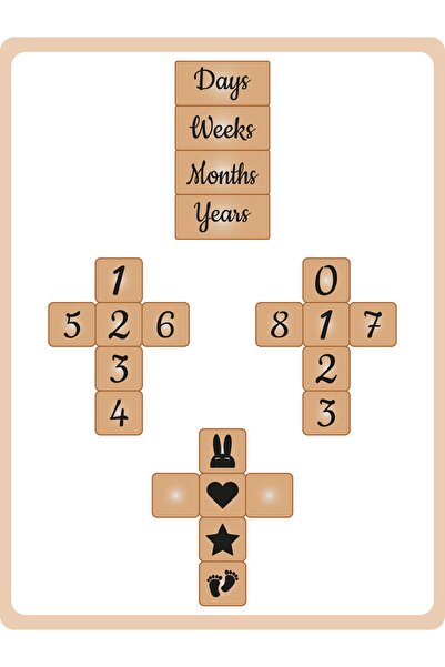 BİANNE ATÖLYESİ Keten Bebek Anı Küp Seti Fotoğraf Çekim Ve Dekor Için Ingilizce