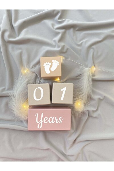 BİANNE ATÖLYESİ Pudra-sahra Bebek Anı Küp Seti Fotoğraf Çekim Ve Dekor Için Ingilizce