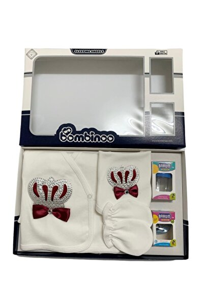 Bombinoo Bebe Erkek Taşlı Emzik 7 Li Hastane Cıkışı Yeni Doğan Zıbın Set