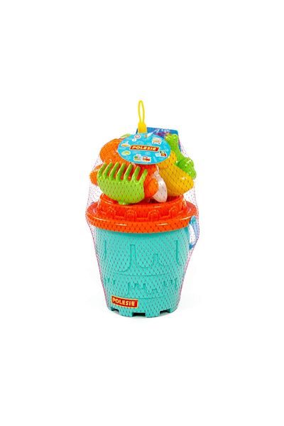 Polesie 51851 Model 3+ Years Beach Toy Set - Bucket and Castle (Turquoise) Single Turquoise