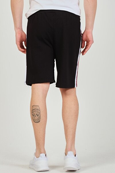 Mascarano Men's Navy Blue Comfortable Fit Side Piping Shorts