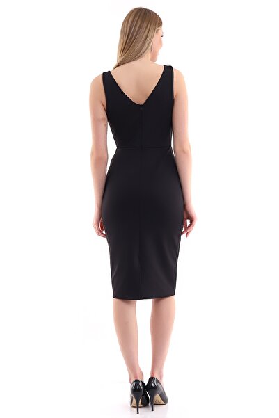 Moda MiraGül Kruvaze Yaka Balık Elbise