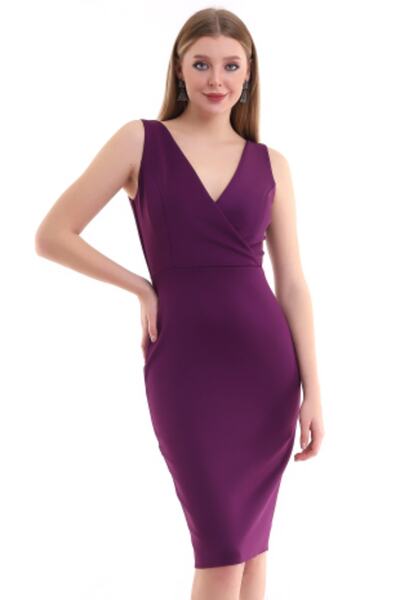 Moda MiraGül Kruvaze Yaka Balık Elbise