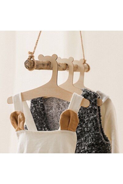 AHWALL Ahşap Mdf Çocuk Askısı 7 Adet Askılık Bebek Askılığı