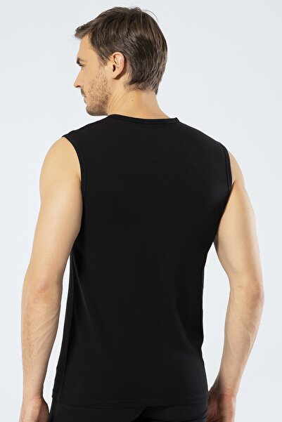 Cacharel Zero Sleeve Men's Undershirt, Sports V-Neck 95% Cotton 5% Lycra