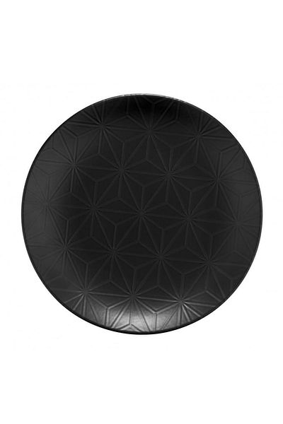 Kütahya Porselen Nanokrem Pit Dinner Plate Glossy Black 6 Pieces 21 cm