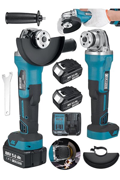 Graizer Alman 88 V 5ah Akülü Taşlama Makinesi Sprel Kömürsüz Şarz Göstergeli Elektronik Devir Ayarlı Çantali