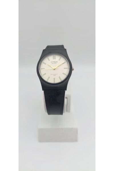 Citron Su Geçirmez Sarı Kadran Rakamlar Foforlu Hafif Unisex Kol Saati