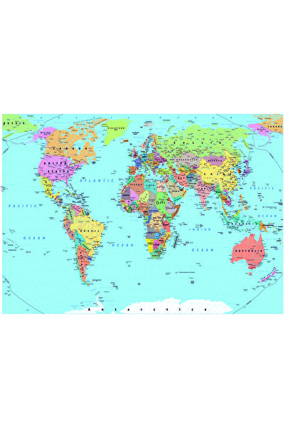 efekt reklam Children's Room English World Map 70x100 Canvas Print