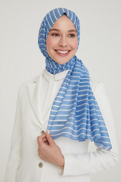 Armine Modal Ipek Şal - Mavi
