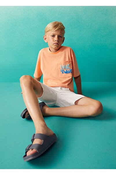 MANGO Kids Pamuklu Kot Şort