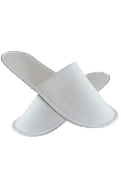 PRİVATE 50 Pairs Double Layer Towels White Hotel Slippers Disposable Disposable