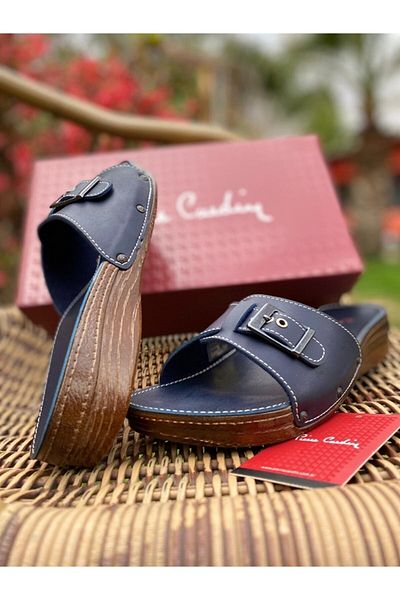 Pierre Cardin Πλήρης Ορθοπεδική Σόλα Δερμάτινη Μητέρα Καθημερινή Παντόφλα Ταξιδιού Κατάλληλη για Διαβητικούς