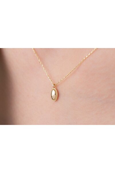 Onseva Kuyumculuk Mini Çerçeve Kolye Kadın 14 Ayar Altın Kolye