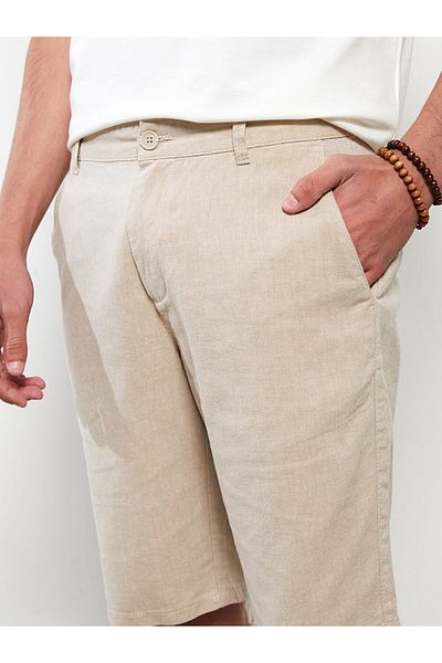 LC Waikiki Ανδρικό σορτς από λινό Lcw Classic Standard Mold