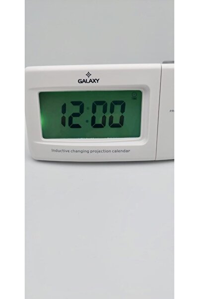 Galaxy Karanlıkta Dokunulduğunda Duvara Yansıyan Beyaz Masa Saati