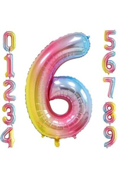Çılgıntrend بالون فويل بألوان قوس قزح مقاس 34 بوصة مقاس 76 سم