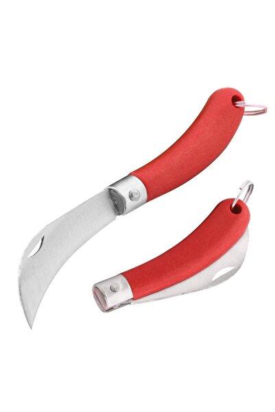 Telvesse 10 cm Mini Cep Çakı Küçük Katlanır Anahtarlık Kırmızı