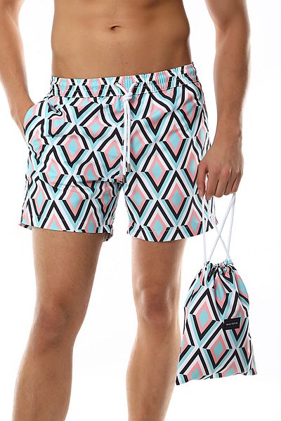 Whitefin Colored Line Men's Swim Shorts