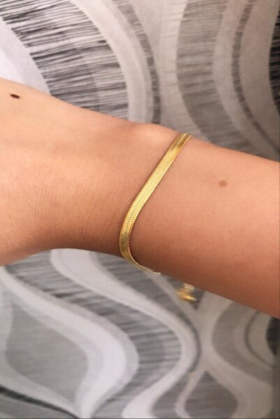piesko accessories Çelik Italyan Düz Zincir Bileklik