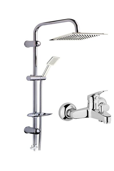 MOONSHOP Dubai Duş Seti Krom Batarya, Tepe Yağmurlama Robot Batarya