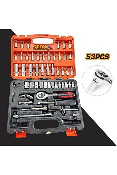 STAXX POWER 1/4 Cırcırlı 53 Parça Lokma Anahtar Takımı Bits Uç Seti Tam Set