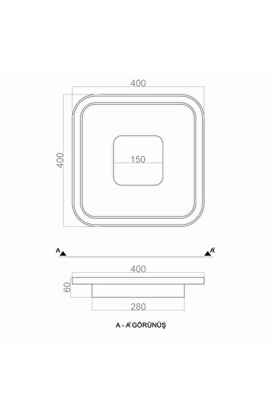 TRİOLUX Trıolux Led Avize Plafonyer Basıs Tr2a010b 60*60cm