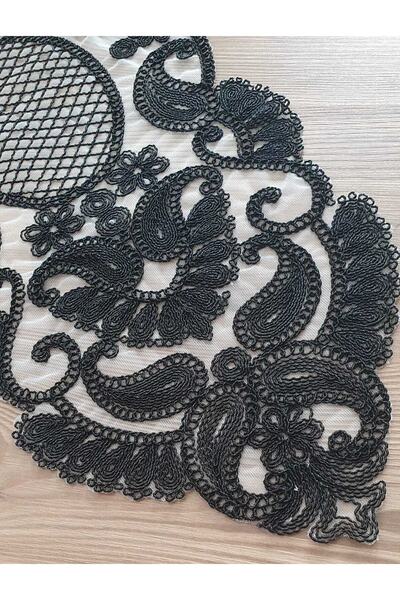 WENESSİ Anglez Kordon Nakışlı Oval Runner