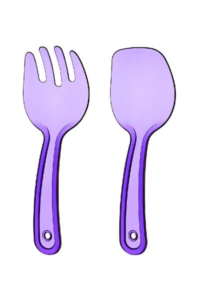 Dünya Plastik Salad Serving Fork Spoon-14009