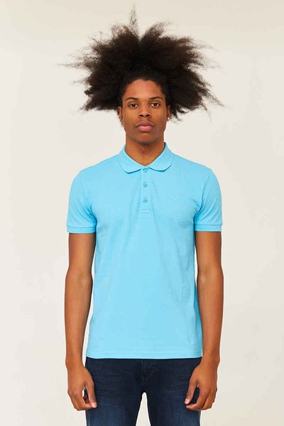 Cazador 4613 Tricou albastru cu gât polo pentru bărbați