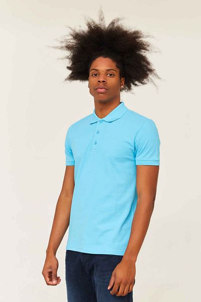Cazador 4613 Tricou albastru cu gât polo pentru bărbați