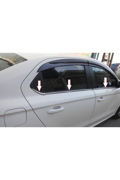 AKTİF OTO KROM Citroen C-elysee 2012 Ve Üzeri Sedan Krom Cam Çıtası 6 Prç