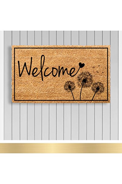 Paspashello , Design Koko Kapı Önü Paspas / Pvc Taban / Model; Welcome - Hindiba