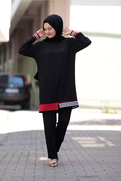Zey&Ka Butik Classic Dubai Tunic Trousers Double Set