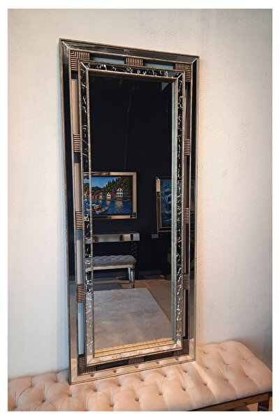 Kentin Aynası Çift Slip Dekorlu Gri Boy Aynası