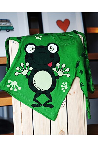 Gubi Kids طقم بيجامة للأطفال بطبعة ضفدع للأطفال من الجنسين، 100% قطن