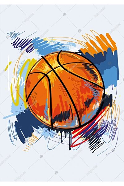 bakposter Basketbol Topu Imaj Spor Poster 50x70 Cm - Vinil ( Branda )