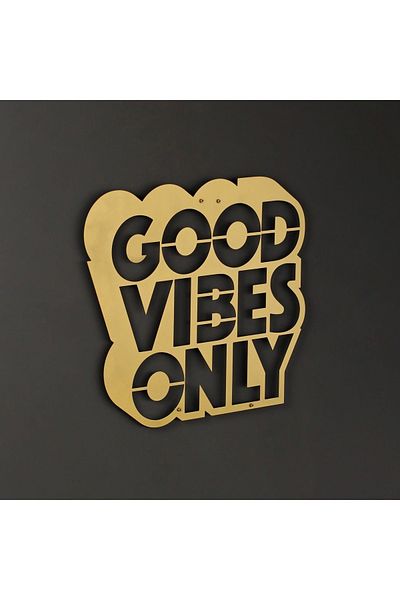 Colorfull Worlds Μεταλλική διακόσμηση τοίχου "Good Feelings Only", μοντέρνο σπίτι και εσωτερικό γραφείου