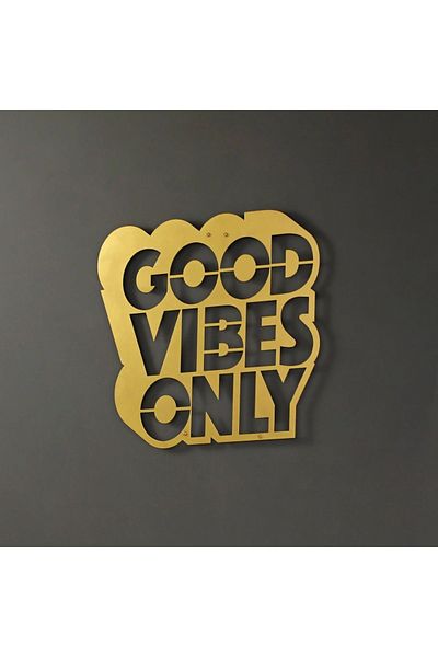 Colorfull Worlds Μεταλλική διακόσμηση τοίχου "Good Feelings Only", μοντέρνο σπίτι και εσωτερικό γραφείου