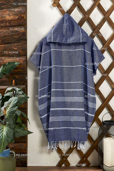 FG Home Modern Design Poncho Hooded Pareo Poncho Beach Dress Fg Series 100% Cotton